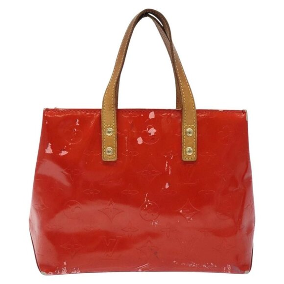 LOUIS VUITTON Monogram Vernis Reade PM Hand Bag Red Rouge M91088 LV Auth 120043 - Picture 1 of 16